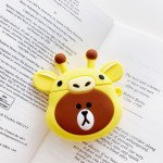 Wholesale Cute Design Cartoon Silicone Cover Skin for Airpod (1 / 2) Charging Case (Giraffe Bear Yellow)